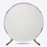 Aperturee - Aperturee Baby It’s Cold Outside Round Backdrop Lavender Winter Wonderland Purple Snowflake Girl Baby Shower Decor